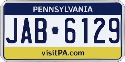 PA license plate JAB6129