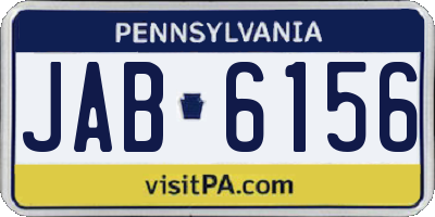 PA license plate JAB6156