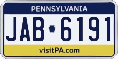 PA license plate JAB6191