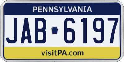 PA license plate JAB6197