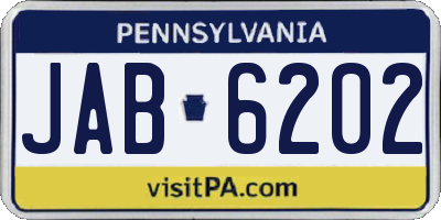 PA license plate JAB6202