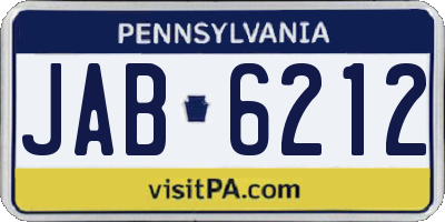 PA license plate JAB6212