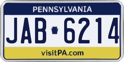 PA license plate JAB6214