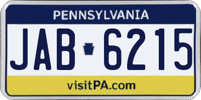 PA license plate JAB6215