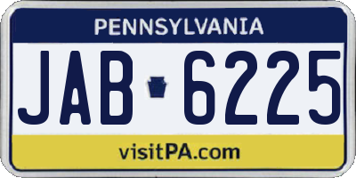 PA license plate JAB6225