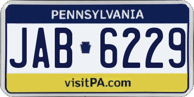 PA license plate JAB6229