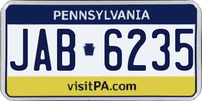 PA license plate JAB6235