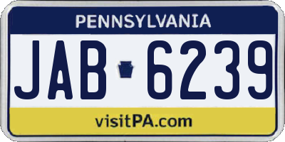 PA license plate JAB6239