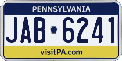 PA license plate JAB6241