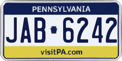 PA license plate JAB6242