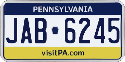 PA license plate JAB6245