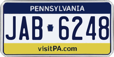 PA license plate JAB6248