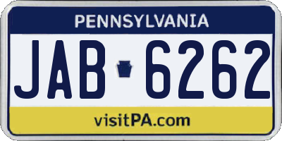 PA license plate JAB6262