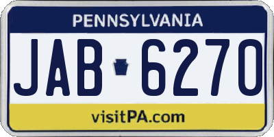 PA license plate JAB6270