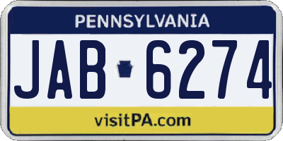 PA license plate JAB6274