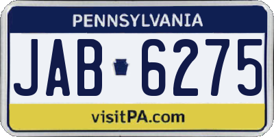 PA license plate JAB6275