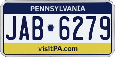 PA license plate JAB6279