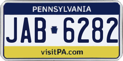 PA license plate JAB6282