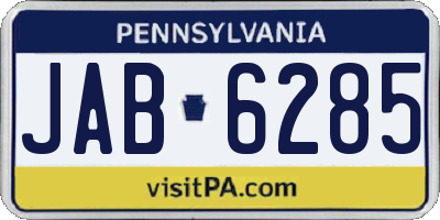 PA license plate JAB6285