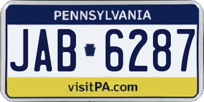 PA license plate JAB6287