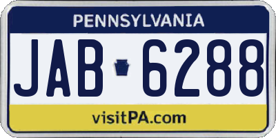 PA license plate JAB6288