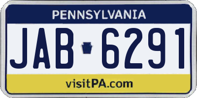 PA license plate JAB6291