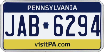 PA license plate JAB6294