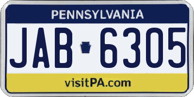 PA license plate JAB6305