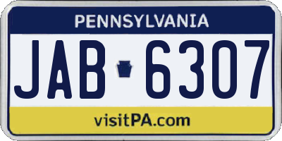 PA license plate JAB6307