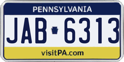 PA license plate JAB6313