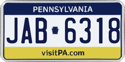 PA license plate JAB6318