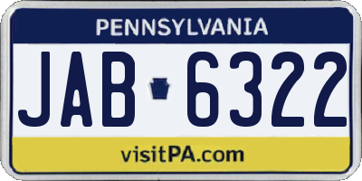 PA license plate JAB6322