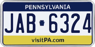 PA license plate JAB6324