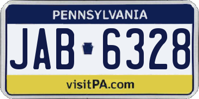 PA license plate JAB6328