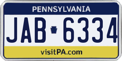 PA license plate JAB6334