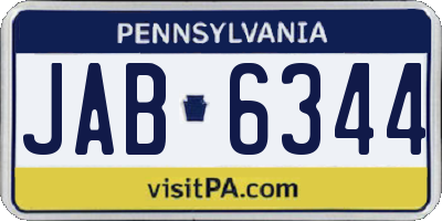 PA license plate JAB6344