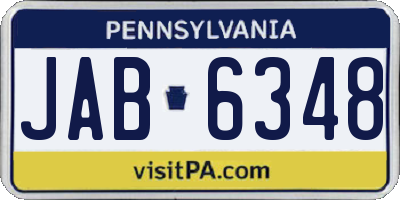 PA license plate JAB6348