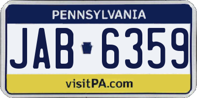 PA license plate JAB6359