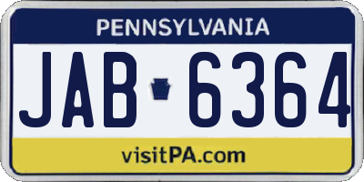 PA license plate JAB6364