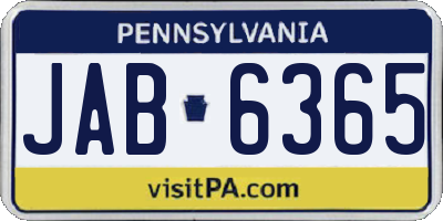 PA license plate JAB6365