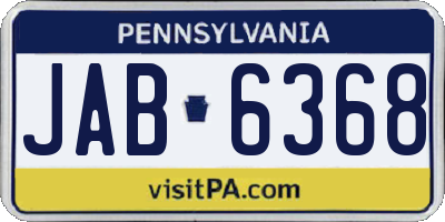 PA license plate JAB6368