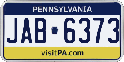 PA license plate JAB6373