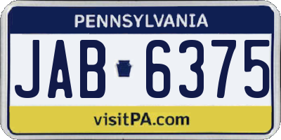 PA license plate JAB6375