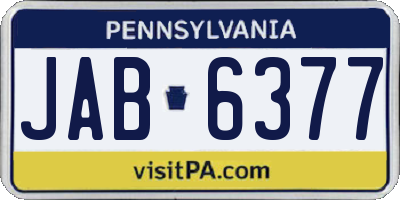 PA license plate JAB6377