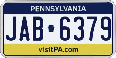 PA license plate JAB6379