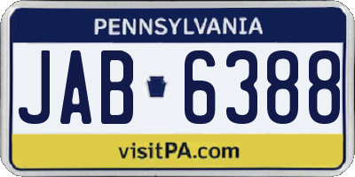 PA license plate JAB6388