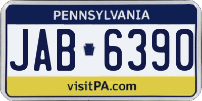 PA license plate JAB6390