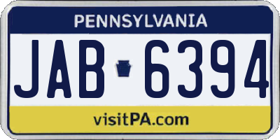 PA license plate JAB6394