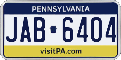 PA license plate JAB6404