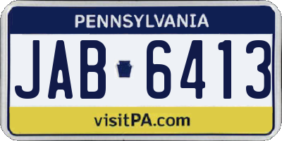 PA license plate JAB6413